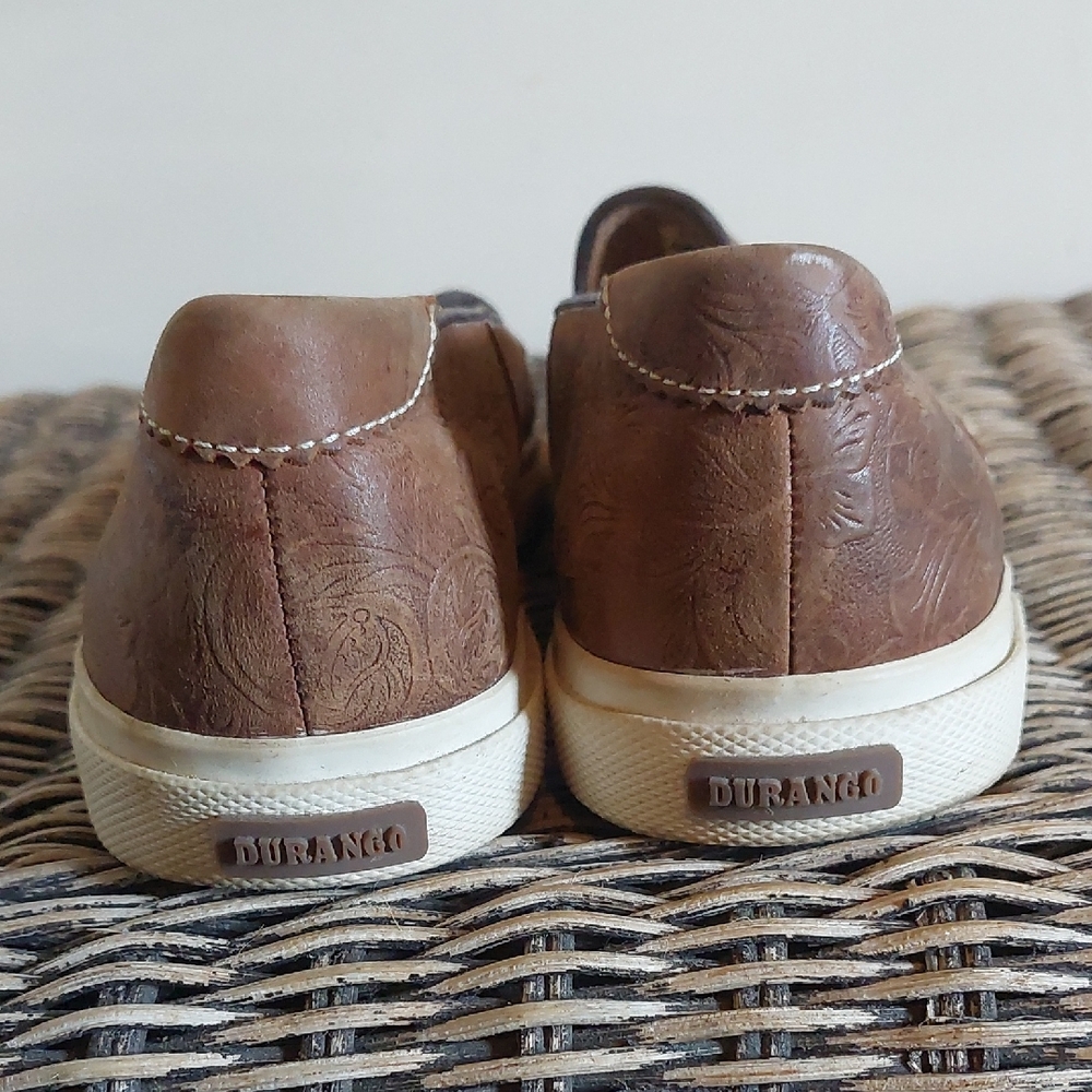 Boot stitch Durango Brown Leather Slip-Ons